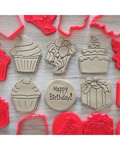 Découpeurs de biscuits Happy Birthday (6 pièces)
