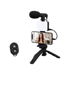 Kit De Vlogging Pour Smartphone 6En1 Avec Micro Et Lumière LED Pour Débutants