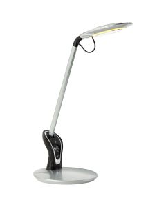 Lampe de bureau LED brillante Elina argent 8W 625lm avec interrupteur tactile CCT blanc chaud