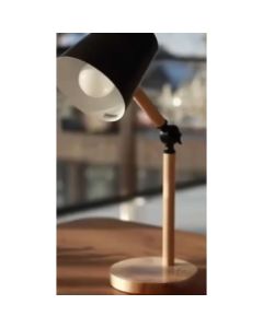 Lampe de table - Style nordique - Noir et bois