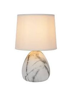 Lampe de table MARMO Ø16cm Lampe E14 - 40W - LUCIDE-Blanc