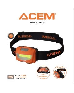 Lampe frontale COB LED rechargeable TL203-ACEM 1