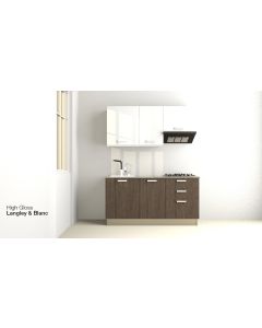 Cuisine linéaire 165CM -BRICO KITCHEN-Langley Blanc
