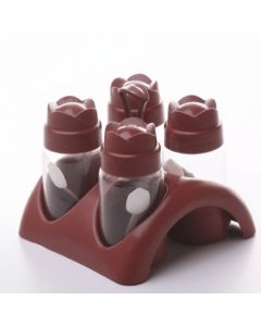 Lot à Épices avec Support Tulip - 4 Boîtes - Bordeaux