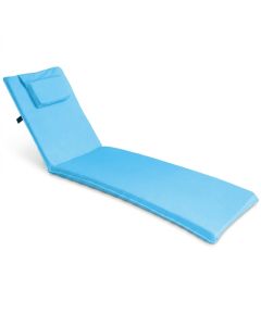 Matelas transat avec coussin - 180x52x5 cm - Bleu ciel