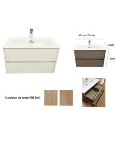 MEUBLE LOKE-VICTORIA 80 CM BLANC+LAVABO ROC-FRESNO-SANIBAINS- MIBILBANHO+ROCA