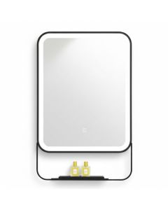 Miroir LED avec tablette - 60 x 90 cm  - Noir