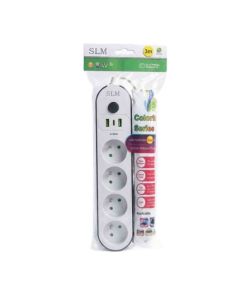 Multiprises SLM 4 prises + 2 USB + 1 USB-C