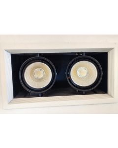 SPOT ENCASTRE BATTERIE BLANC/NOIR COB 2*10W 6500K/3000K 220V