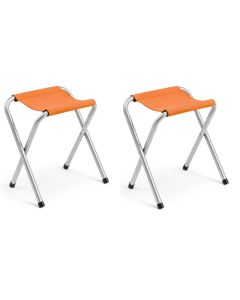 Tabouret pliable inoxydable - 35x25x40 - Orange + 1 Gratuit