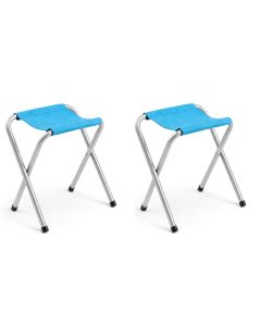 Tabouret pliable inoxydable - 35x25x40 - Bleu ciel + 1 Gratuit