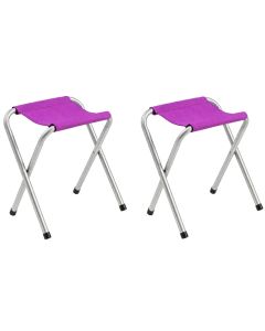 Tabouret pliable inoxydable - 35x25x40 - Violet + 1 Gratuit
