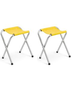 Tabouret pliable inoxydable - 35x25x40 - Jaune + 1 Gratuit