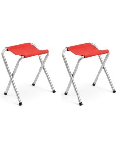 Tabouret pliable inoxydable - 35x25x40 - Rouge + 1 Gratuit