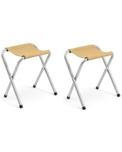 Tabouret pliable inoxydable - 35x25x40 - Beige + 1 Gratuit