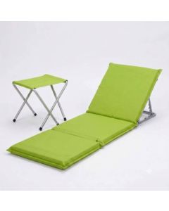 Pack Matelas pliable avec support + tabouret - Vert pistache