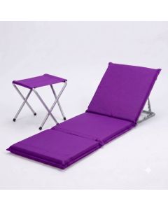 Pack Matelas pliable avec support + tabouret - Violet