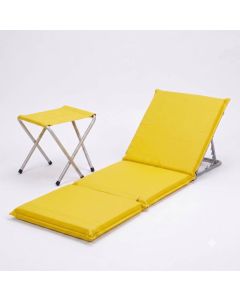  Pack Matelas pliable avec support + tabouret - Jaune