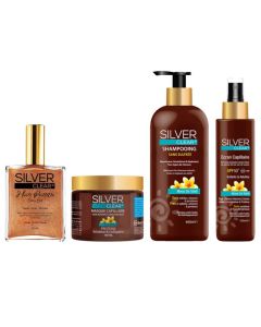 Coffret Capillaire Silver - Shampoing, Écran, Huile & Masque