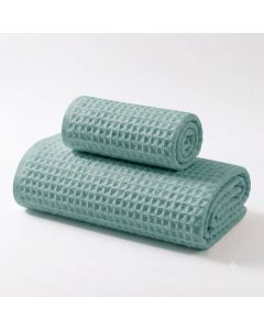 Serviettes de bain MON AURA - OIJ56 - Lot de 2 - Bleu vert