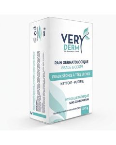 Very Derm Pain Dermatologique Peaux Sèches 100g - Nettoyant Doux