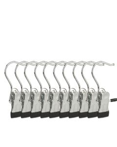 Pack de 10 Cintres Rotatifs Multifonctionnels en Acier Inoxydable Avec Pinces Antidérapantes