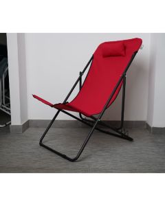 Chaise longue METATUB DSC04895 - Acier époxy - Rouge