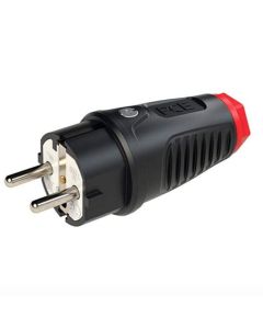 Fiche électrique male PCE 120521-SR – 2P IP54 – 250 V - Noir et Rouge