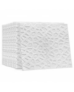 Pack 10 panneaux muraux 3D - 70x70 cm - blanc