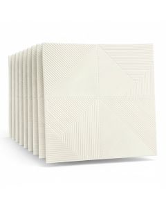 Pack 10 panneaux muraux 3D - 70x70 cm - blanc