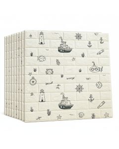 Pack 10 panneaux muraux 3D - 77x70 cm - blanc