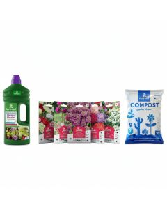 Pack fleur 1 Fertivert - Engrais liquide 1 L + Semences + Compost 10 L