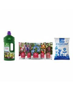 Pack fleurs 2 Fertivert - Engrais liquide 1 L + Semences + Compost 10 L