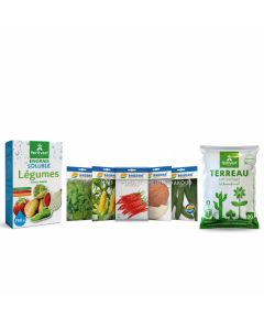 Pack potager 3 Fertivert - Engrais 750 g + Semences + Terreau 20 L
