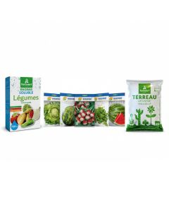 Pack potager Fertivert - engrais 750 g + semences + terreau 20 L
