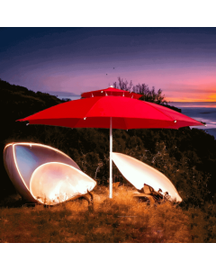 Parasol de jardin double toit  120 cm rouge 