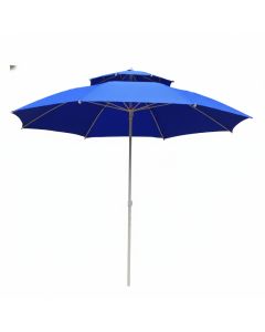 Parasol double toit - rond - 2,1 m - Bleu