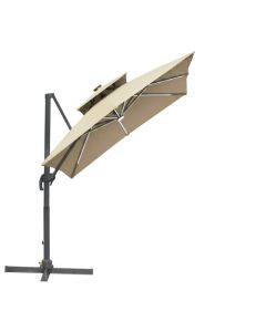 Parasol Garden LED - Aluminium - 3x3 m - Grège