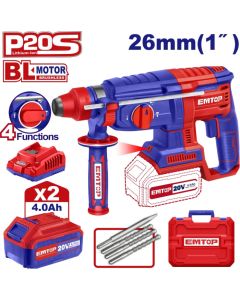 Perforateur SDS+ EMTOP - ELRH202682 - 20V - 2 x 4Ah