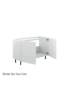 Meuble bas sous évier - 90 x 87 x 58 cm - Blanc