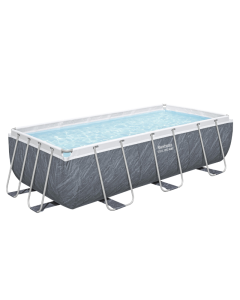 Piscine hors sol - Rectangulaire - Steel Pro Max - Décor marbre - 404 x 201 x 100 cm