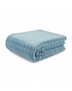 Plaid baroque cœur - Bleu - 220 x 240 cm 