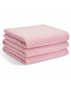 Plaid baroque cœur - Rose - 220 x 240 cm