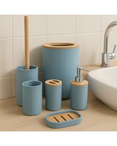 Set d’Accessoires de Salle de Bain Milo – 6 Pièces – Pétrole