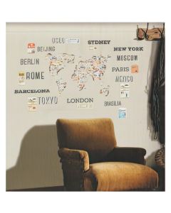 Sticker décoratif Caselio WORLDTRIP MULTICO Taille XL - D: 48x68 cm