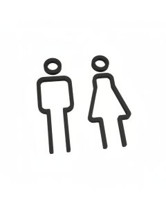 Plaque de porte de toilette V1 - Plastique - Noir