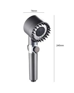 Pommeau de Douche Silver - 3 Modes de Jet - Plastique ABS + Filtre Coton PP