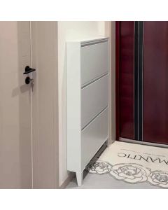 Porte Chaussures - PSC-LM - Stratifié - Blanc 120x90x17 cm