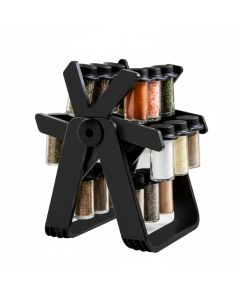 Porte épices - rotatif 360° - 19 pièces - noir