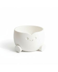 Pot de fleurs souriant - plastique - Blanc